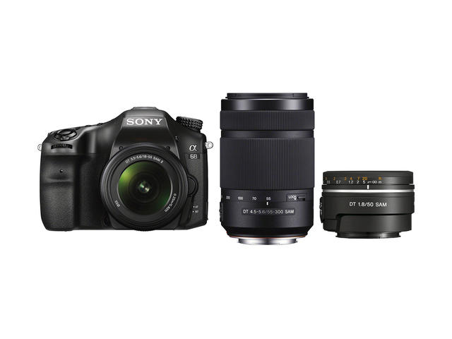 DSLR Sony Alpha 68 с 18-55mm DT, 55-300mm DT и 50mm f/1.8