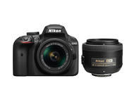 DSLR Nikon D3400 с AF-P 18-55mm VR и 35mm f/1.8G