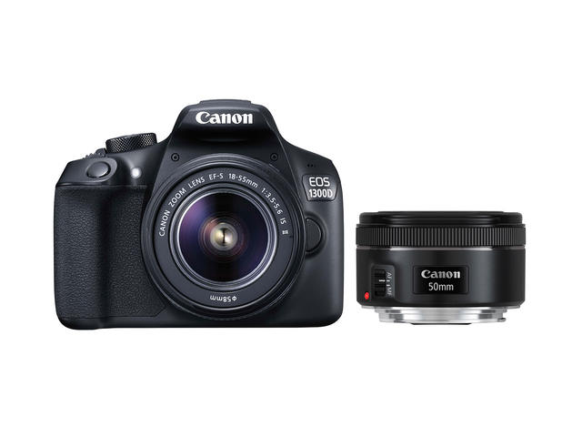 DSLR Canon EOS 1300D с 18-55mm IS II и 50mm f/1.8 STM