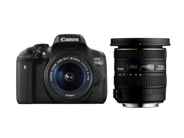 DSLR Canon EOS 750D с 18-55mm IS STM и Sigma 10-20mm f/3.5 EX DC HSM