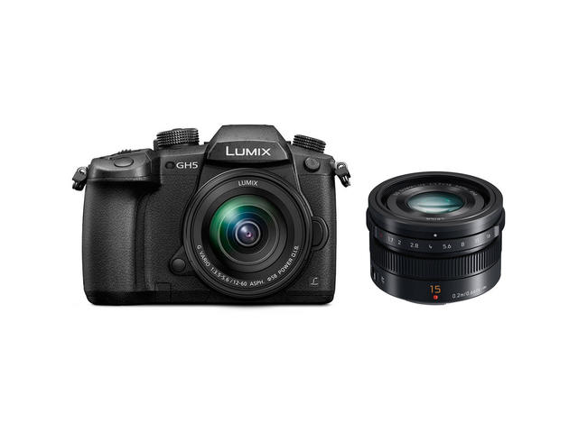 Mirrorless Panasonic Lumix DC-GH5 с 12-60mm f/3.5-5.6 и 15mm f/1.7 Leica