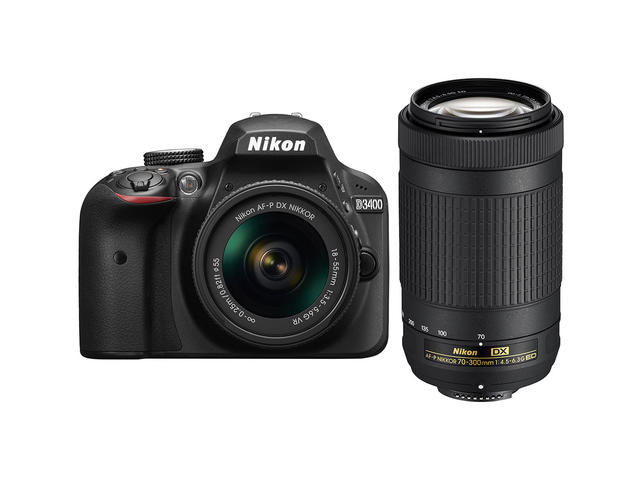 DSLR Nikon D3400 с AF-P 18-55mm VR и AF-P 70-300mm