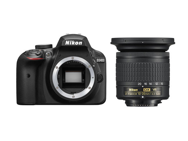DSLR Nikon D3400 с обектив AF-P 10-20mm f/4.5-5.6G VR