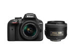 DSLR Nikon D3400 с AF-P 18-55mm VR и DX 35mm f/1.8G