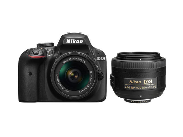 DSLR Nikon D3400 с AF-P 18-55mm VR и DX 35mm f/1.8G