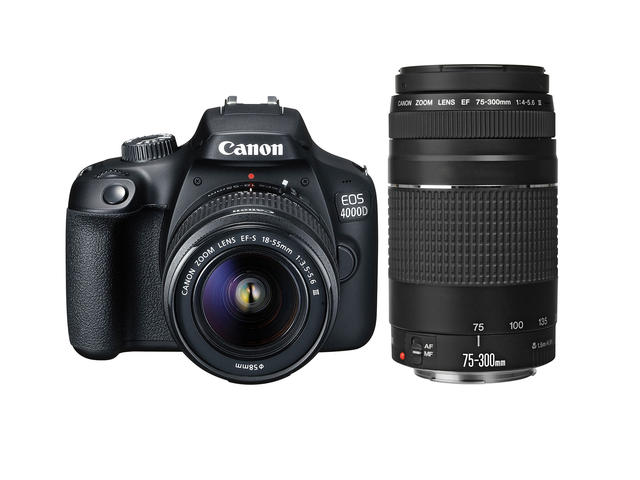 DSLR Canon EOS 4000D с 18-55mm DC III и 75-300mm III