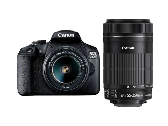 DSLR Canon EOS 2000D с 18-55mm IS II и 55-250mm IS STM
