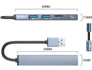 USB Хъб Orico хъб USB3.0/2.0 HUB 3 port + card reader
