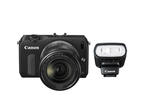 Mirrorless Canon EOS M с обектив 18-55mm и светкавица Speedlite 90EX