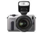 Mirrorless Canon EOS M с обектив 18-55mm и светкавица Speedlite 90EX