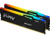 Оперативна памет 32GB (2x16GB) DDR5 6400 MT/s Kingston FURY Beast Black RGB XMP