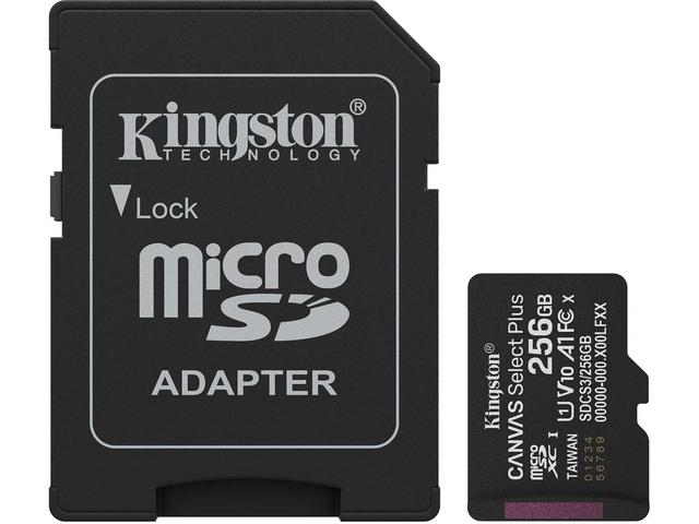Карти памет 256GB microSDXC Kingston Canvas Select Plus Gen3