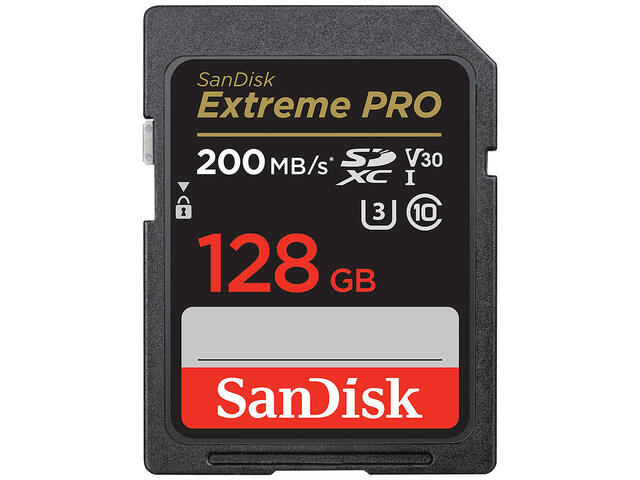 Карти памет SanDisk Extreme PRO 128GB SDXC Memory Card + 2 years RescuePRO Deluxe-с нарушена опаковка