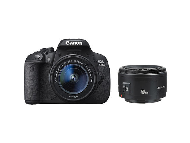 DSLR Canon EOS 700D с обективи 18-55mm IS STM и 50mm f/1.8 II