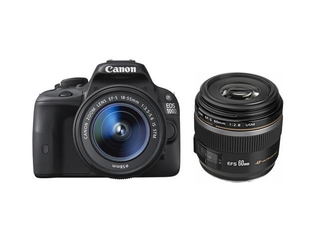 DSLR Canon EOS 100D с обективи 18-55mm IS STM и 60mm f/2.8 Macro USM