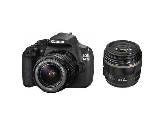 DSLR Canon EOS 1200D с обективи 18-55mm DC III и 60mm f/2.8 Macro USM