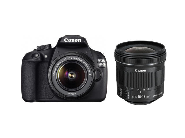 DSLR Canon EOS 1200D с обективи 18-55mm IS II и 10-18mm IS STM