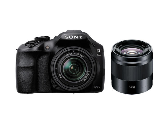 Mirrorless Sony Alpha 3000 с 18-55mm f/3.5-5.6 OSS и 50mm f/1.8