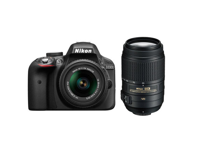 DSLR Nikon D3300 с обективи 18-55mm VR II и 55-300mm ED VR